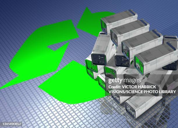 recycling of electric car batteries, conceptual illustration - car battery stock illustrations