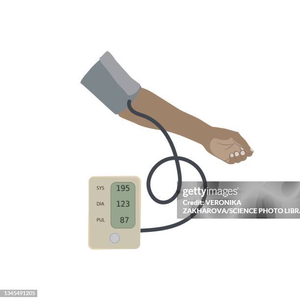 high blood pressure, illustration - measuring height stock illustrations