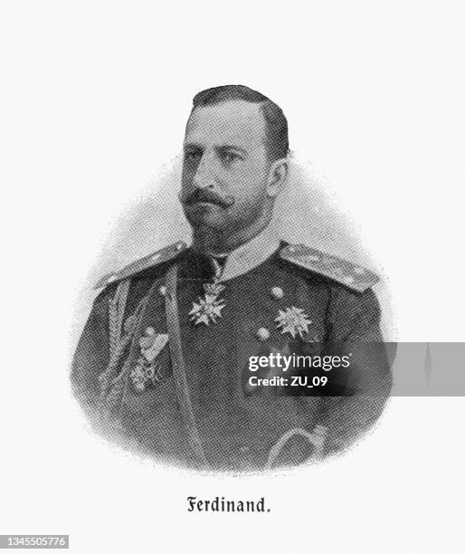 ferdinand i of bulgaria (1861-1948), halftone print, published in 1900 - ferdinand i holy roman emperor stock illustrations