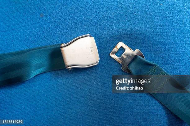 opened aircraft seat belt - seat belt stock pictures, royalty-free photos & images