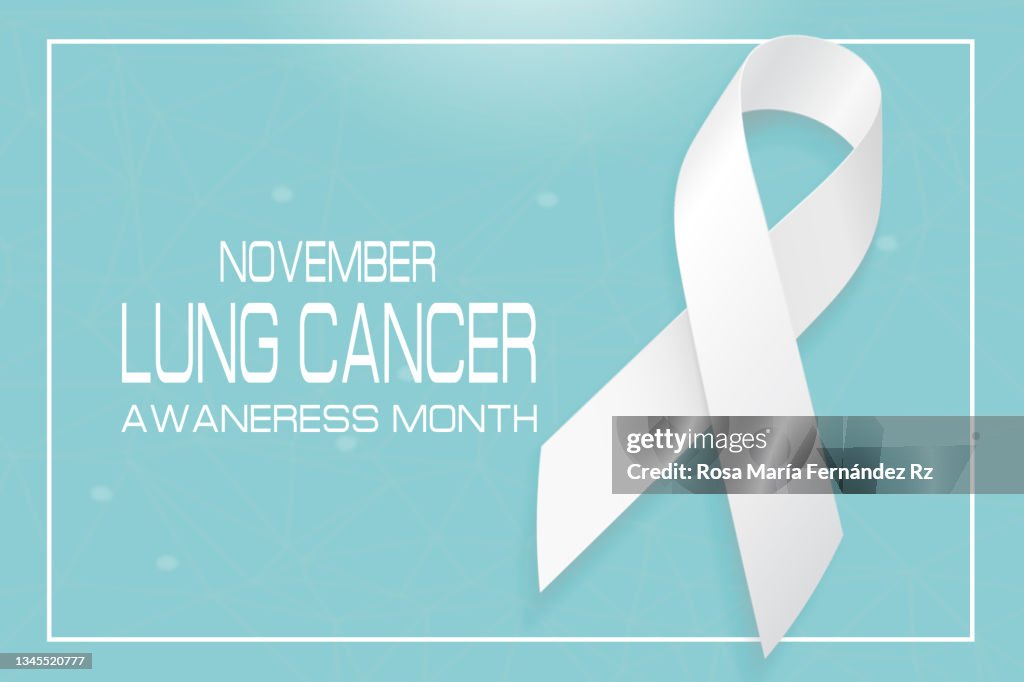 Lung cancer awareness month poster or flyer.