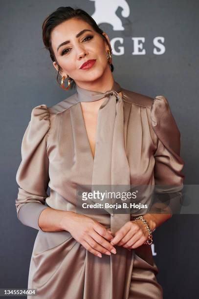 Actress Sandra Cervera attends to the red carpet of 'Visitante' film at Sitges Film Festival on October 08, 2021 in Sitges, Spain.
