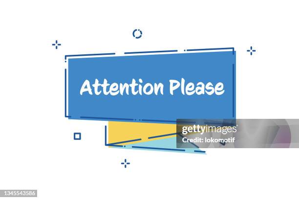 attention please web banner - your attention please stock illustrations