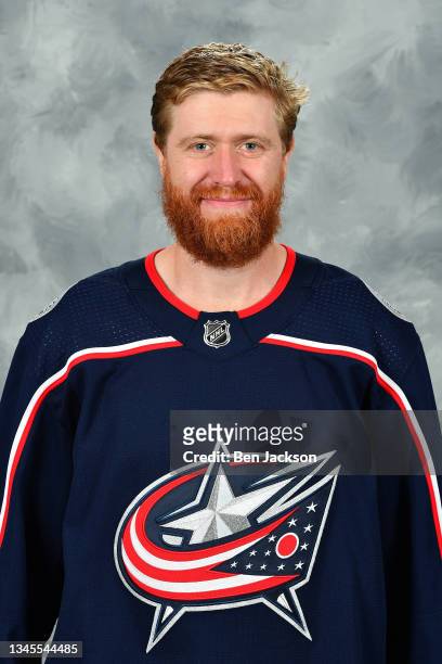 Jakub Voracek of the Columbus Blue Jackets poses for his official headshot for the 2021-2022 season on September 22, 2021 at Nationwide Arena in...