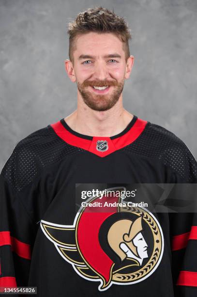 Matt Murray of the Ottawa Senators poses for his official headshot for the 2021-2022 season on September 22, 2021 at Canadian Tire Centre in Ottawa,...