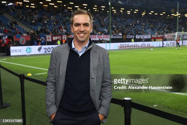 Phillip Lahm, Tournament Director UEFA EURO 2024 pitch side prior to the 2022 FIFA World Cup Qualifier match between Germany and Romania at Imtech...