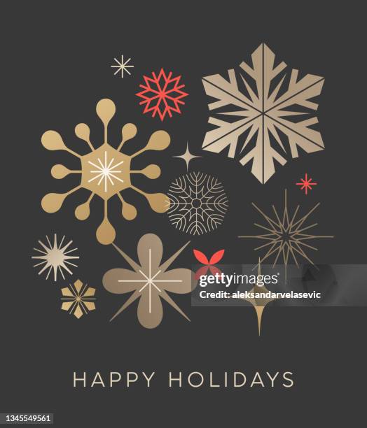 modern holiday card - happy holidays stock illustrations