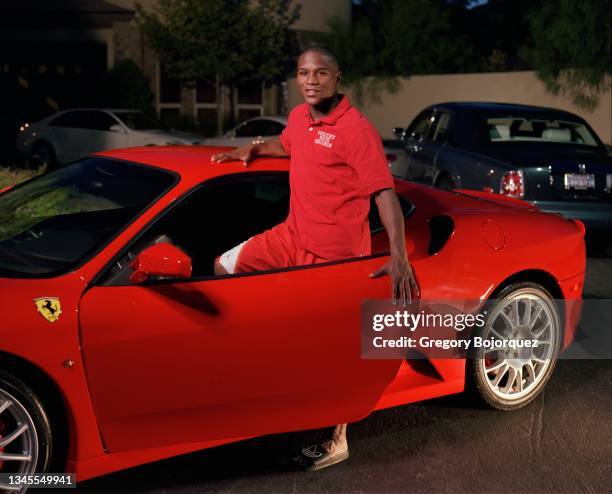 American professional boxer Floyd Mayweather Jr. At his home in September, 2006 in Las Vegas, Nevada.