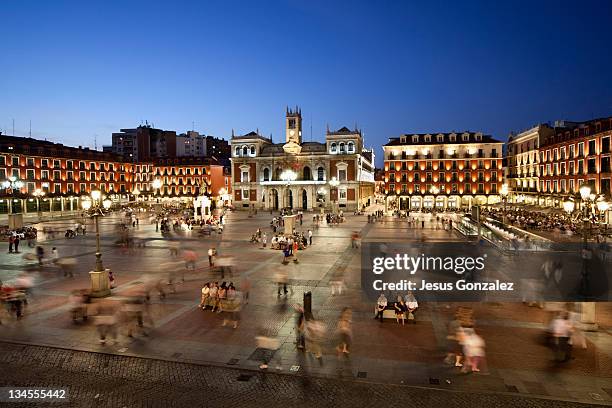 plaza mayor of valladolid - valladolid province stock pictures, royalty-free photos & images