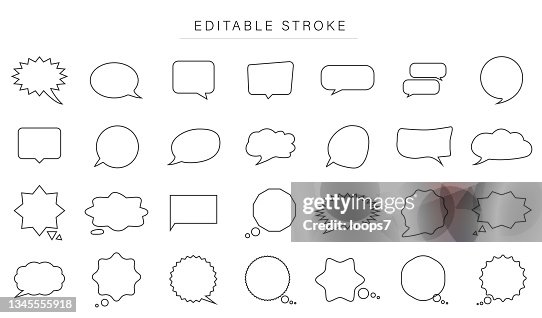 Speech Bubble Icon Set - Editable Stroke Vector Illustration Speech Bubble Icon Set - Editable Stroke Vector Illustration