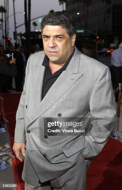 Actor Vincent Pastore attends the premiere of the film "Serving Sara" on August 20, 2002 in Beverly Hills, California. The film opens nationwide on...
