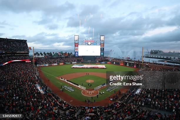 General view of Oracle Park prior to Game 1 of the National League Division Series between the San Francisco Giants and the Los Angeles Dodgers on...