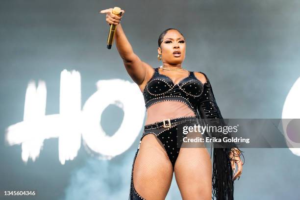 Megan Thee Stallion performs during Austin City Limits Music Festival at Zilker Park on October 08, 2021 in Austin, Texas.