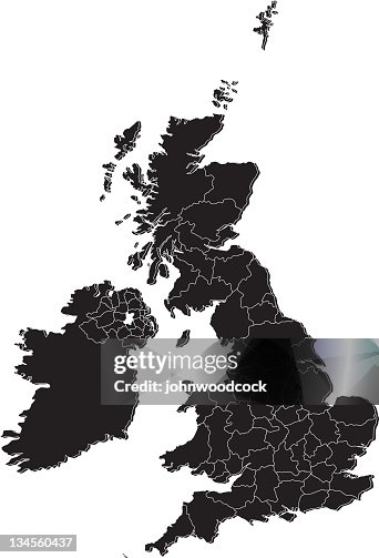 UK counties mono-Karte UK counties mono-Karte