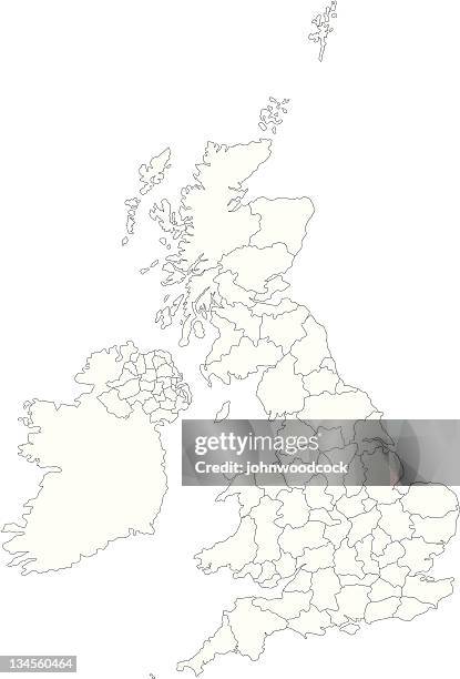 bildbanksillustrationer, clip art samt tecknat material och ikoner med uk counties line map - england