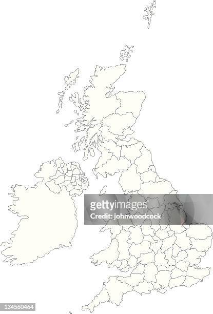 uk counties line map - uk stock illustrations