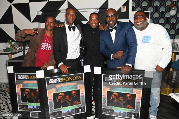 Ray Murray, Rico Wade, Jason Carter, Sleepy Brown and Moetown Lee attend 2021 ONE MusicFest Honors Dinner at Breakfast At Barney's on October 08,...