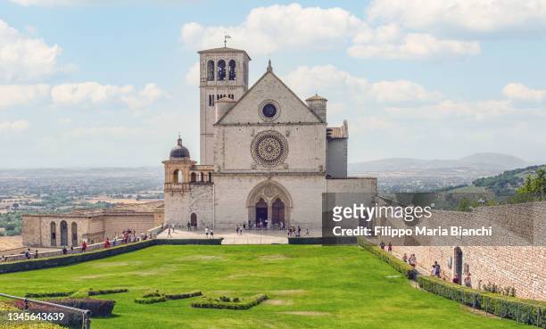 basilica di san francesco - saint francis of assisi stock pictures, royalty-free photos & images