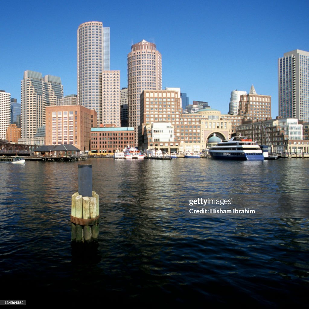 Boston, Rowe's Wharf and skyline, Massachusetts