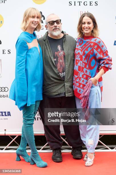 Actress Ingrid García-Jonsson, director Alex de la Iglesia and actress Silvia Alonso attends to 'Veneciafrenia' photocall at Sitges Film Festival on...