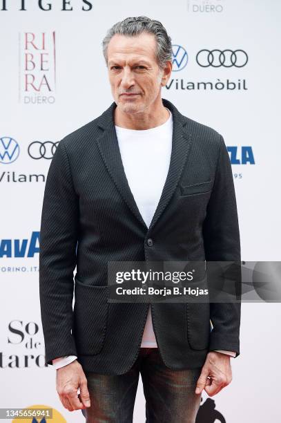 Italian actor Cosimo Fusco attends to 'Veneciafrenia' photocall at Sitges Film Festival on October 09, 2021 in Sitges, Spain.