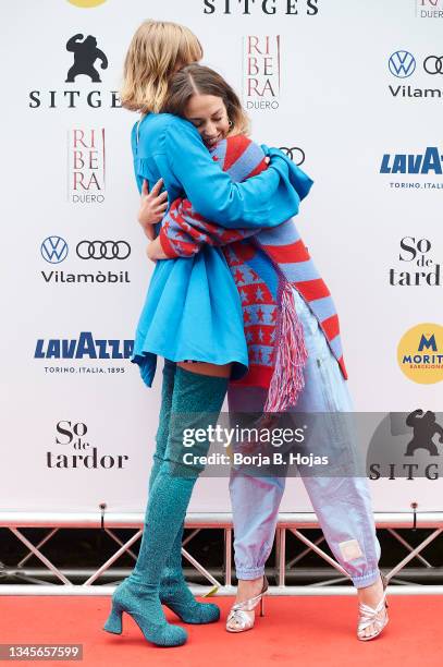 Actress Ingrid García-Jonsson and Silvia Alonso attends to 'Veneciafrenia' photocall at Sitges Film Festival on October 09, 2021 in Sitges, Spain.