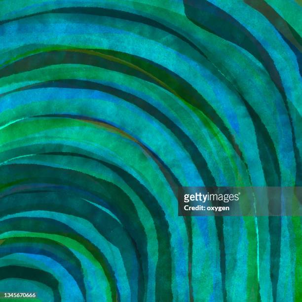 abstract watercolor green blue curved striped background - blue lined paper stock pictures, royalty-free photos & images