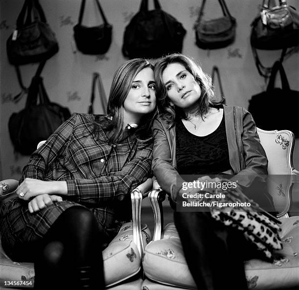 Petite Mendigote fashion designer Sybille Roger Vasselin is photographed with her muse, singer Marie-Amelie Seigner for Madame Figaro on October 21,...