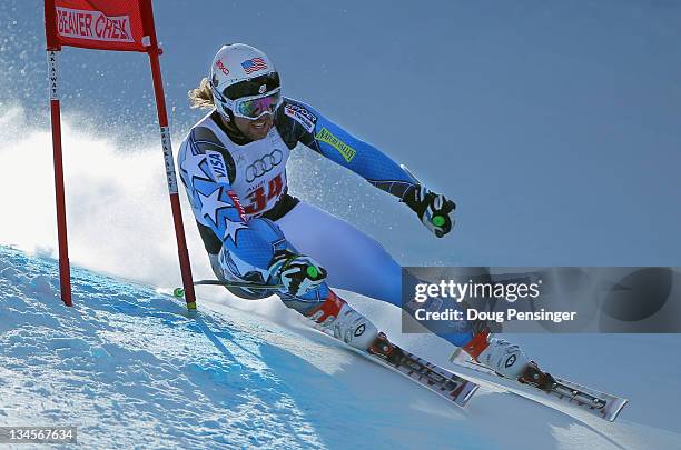 Erik Fisher skis to 29th place in the downhill on The Birds of Prey during the Audi FIS World Cup on December 2, 2011 in Beaver Creek, Colorado.