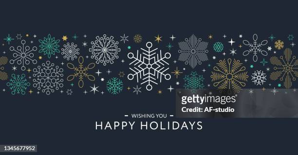 christmas snowflake background. seamless pattern. line  snowflakes - holiday stock illustrations