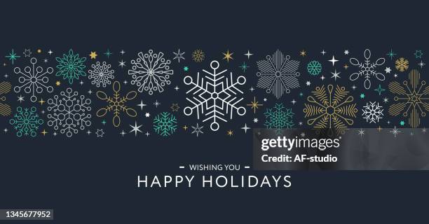 christmas snowflake background. seamless pattern. line  snowflakes - greeting card stock illustrations