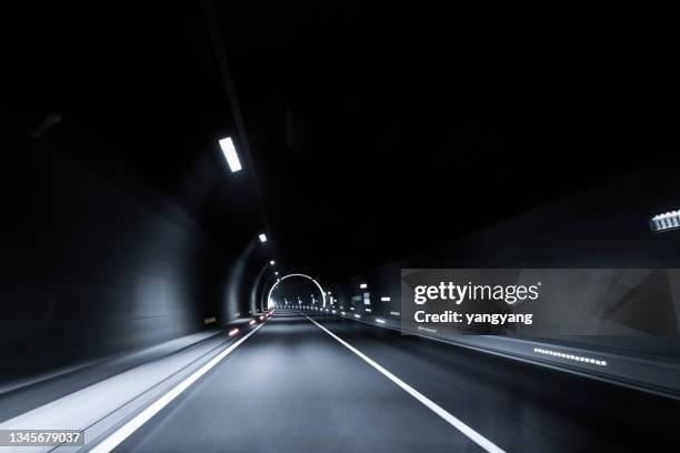 modern highway tunnel underpass - 車道トンネル ストックフォトと画像