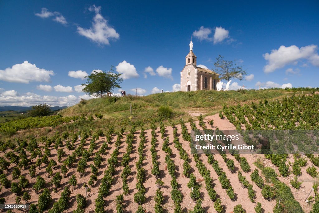 Notre-Dame de la Pétoche chapel, Fleurie, Beaujolais region of France