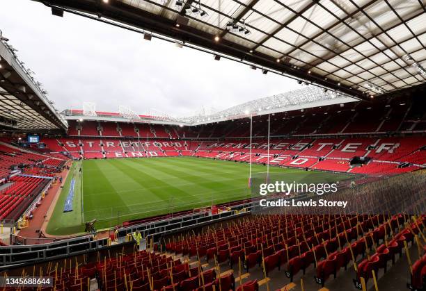 General view inside the stadium ahead of the Betfred Super League Grand Final match between Catalans Dragons and St Helens at Old Trafford on October...