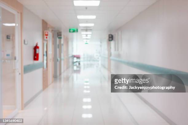 abstract blur beautiful luxury hospital interior for backgrounds - hospital room stock pictures, royalty-free photos & images