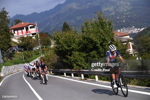 Vincenzo Nibali of Italy and Team Trek - Segafredo attacks during the 115th Il Lombardia 2021 a 239km race from Como to Bergamo / #ilombardia /...