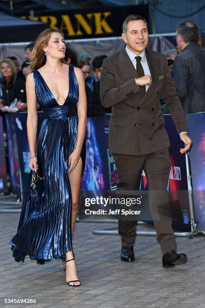 Guest and David Walliams attend the "Last Night In Soho" UK Premiere during the 65th BFI London Film Festival at Curzon Soho on October 09, 2021 in...