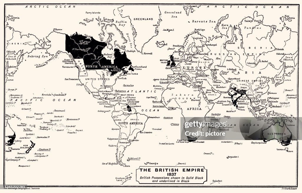 L'IMPERO BRITANNICO 1837 (Alta risoluzione con grande dettaglio)