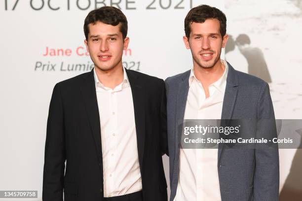 Giacomo and Victor Belmondo attend the opening ceremony during the 13th Film Festival Lumiere In Lyon on October 09, 2021 in Lyon, France.