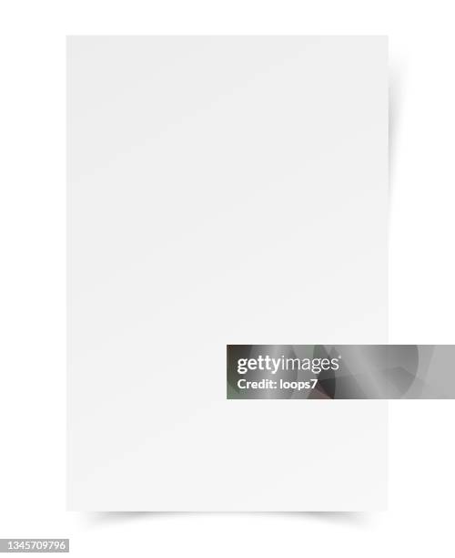 ilustrações de stock, clip art, desenhos animados e ícones de white paper sheet vector illustration with shadows - papel
