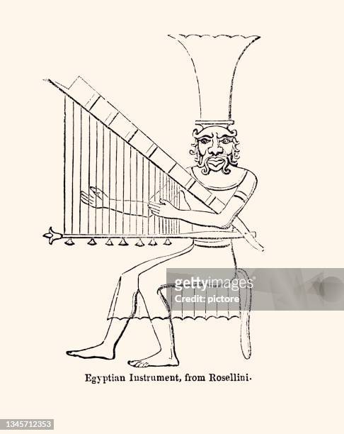 egyptian instrument (xxxl) - lyric stock illustrations
