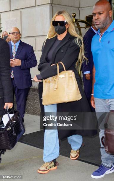 Khloe Kardashian is seen on October 09, 2021 in New York City.