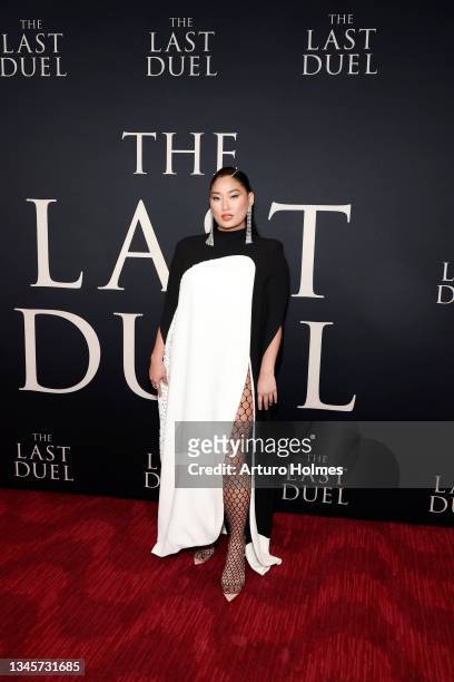 Chloe Flower attends "The Last Duel" New York Premiere at Rose Theater at Jazz at Lincoln Center's Frederick P. Rose Hall on October 09, 2021 in New...