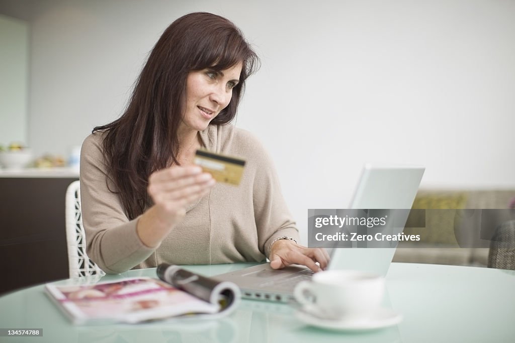 Older woman shopping online