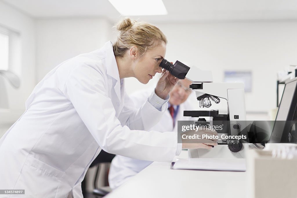 Scientist working in pathology lab