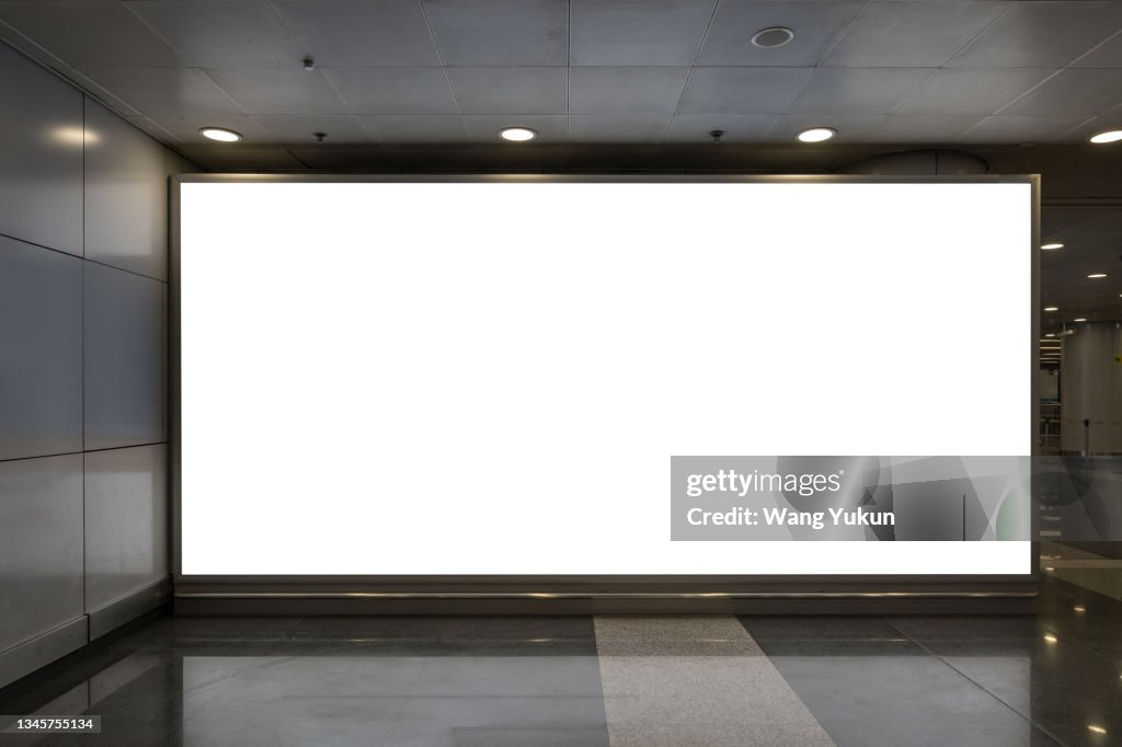Blank big screen billboard at the airport