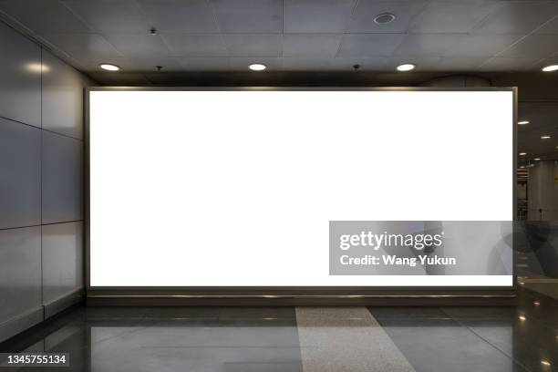 blank big screen billboard at the airport - panel fotografías e imágenes de stock