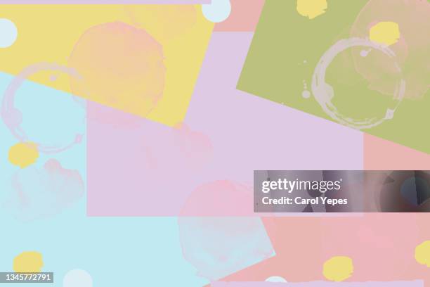 pastel blue, pink, yellow and green  abstract background - bleached stockfoto's en -beelden