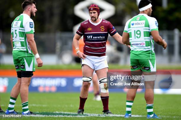 Mike McKee of Southland looks on during the round five Bunnings NPC match between Southland and Manawatu at Rugby Park Stadium, on October 10 in...