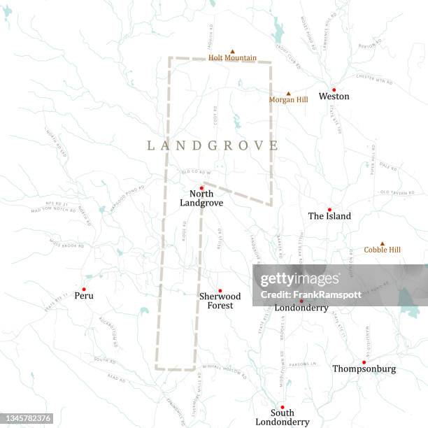 vt bennington landgrove vector road map - sherwood stock illustrations